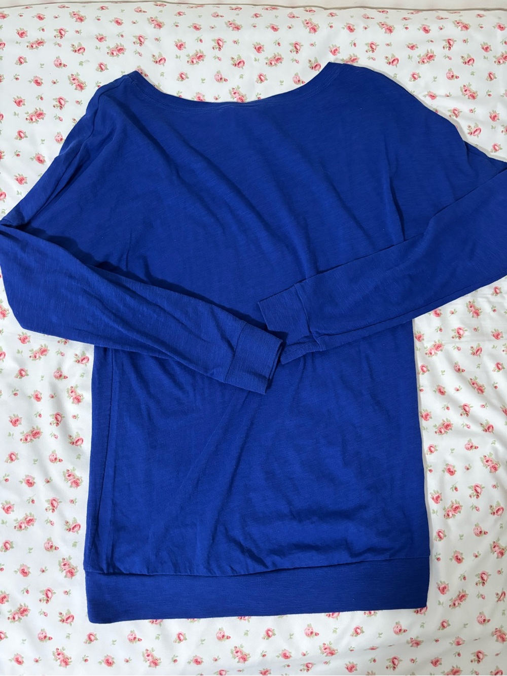 PINK Victoria's Secret Royal Blue Boatneck Long-Sleeve Top